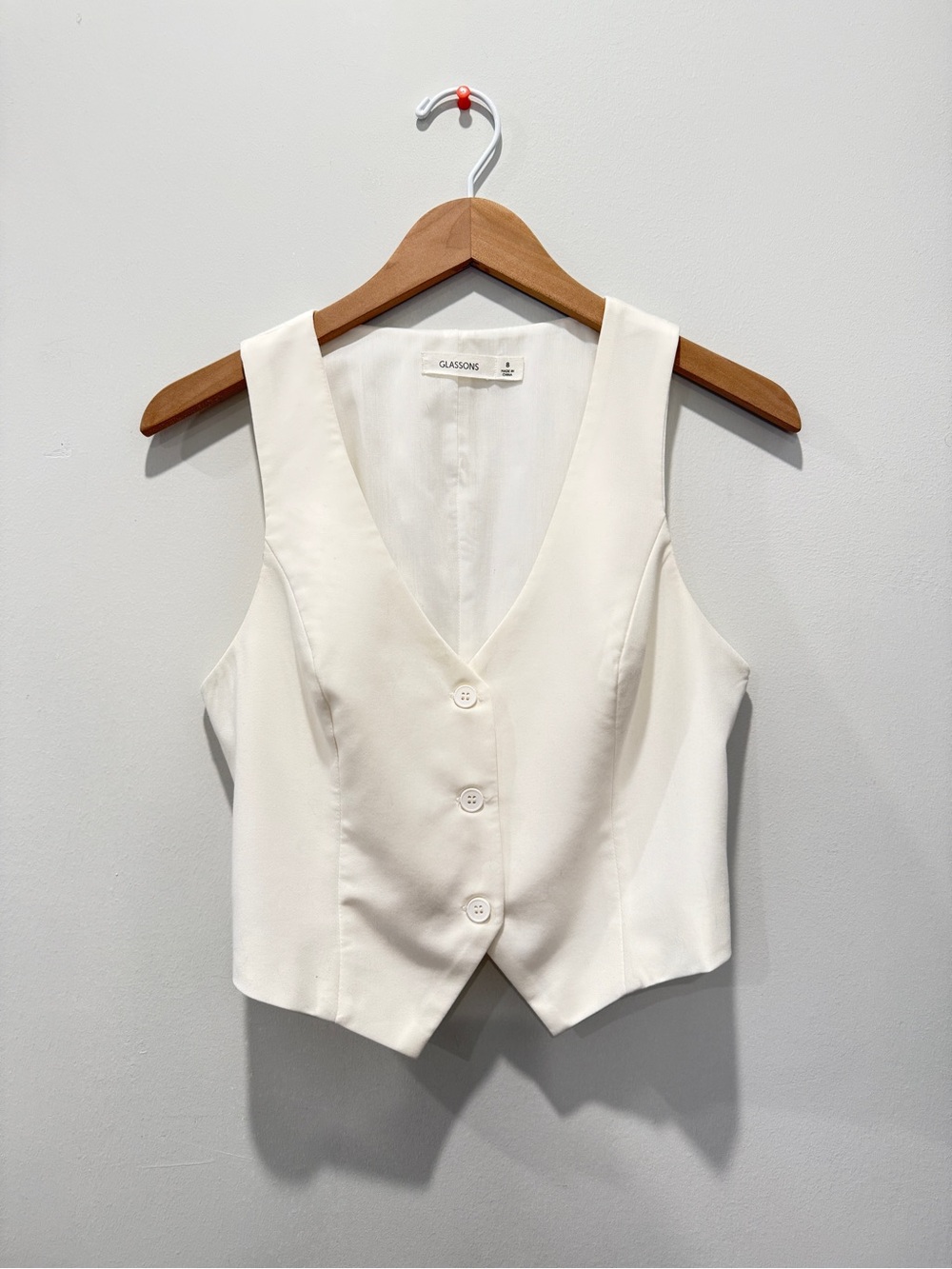 Glassons Cream Tailored Button Vest